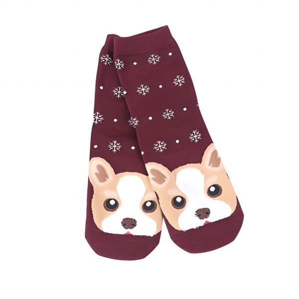 Medias Navideñas con Diseño de Perros