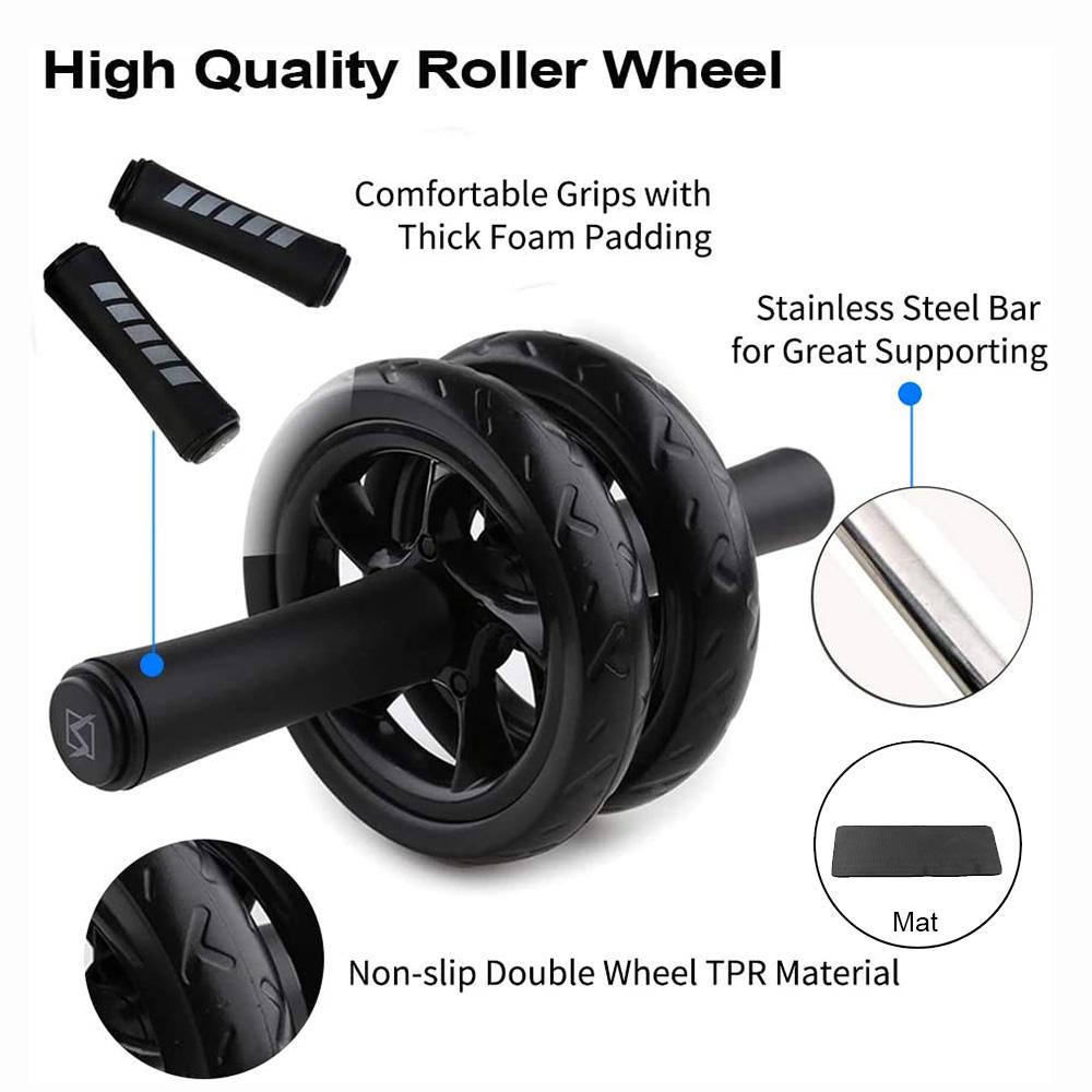 Rueda Abdominal Doble Antideslizante con Mat mini para Rodillas