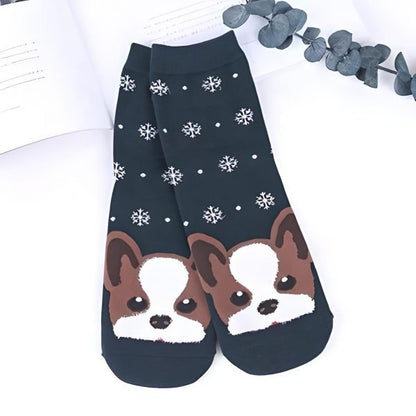 Medias Navideñas con Diseño de Perros