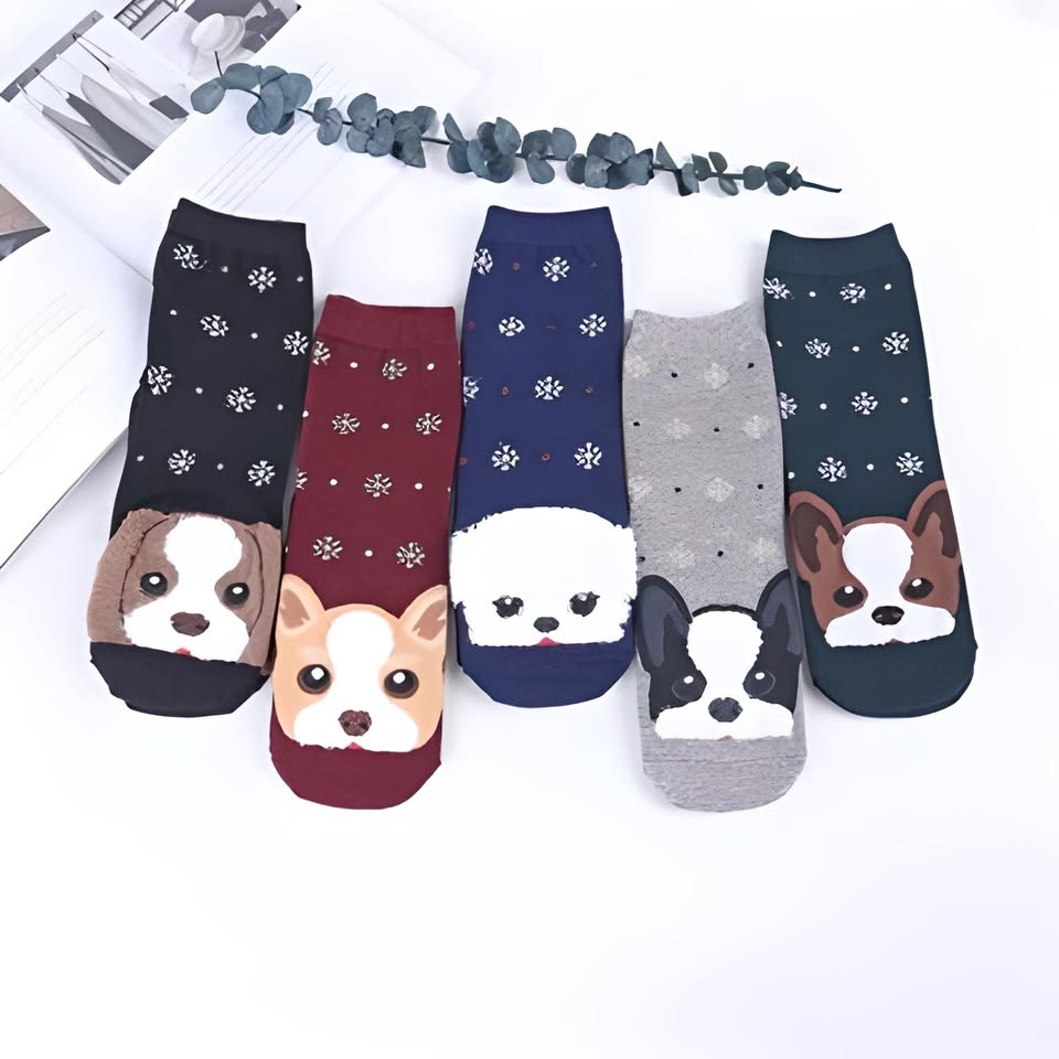 Medias Navideñas con Diseño de Perros