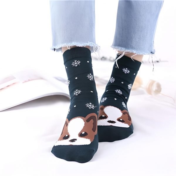 Medias Navideñas con Diseño de Perros