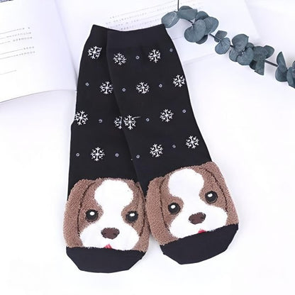 Medias Navideñas con Diseño de Perros