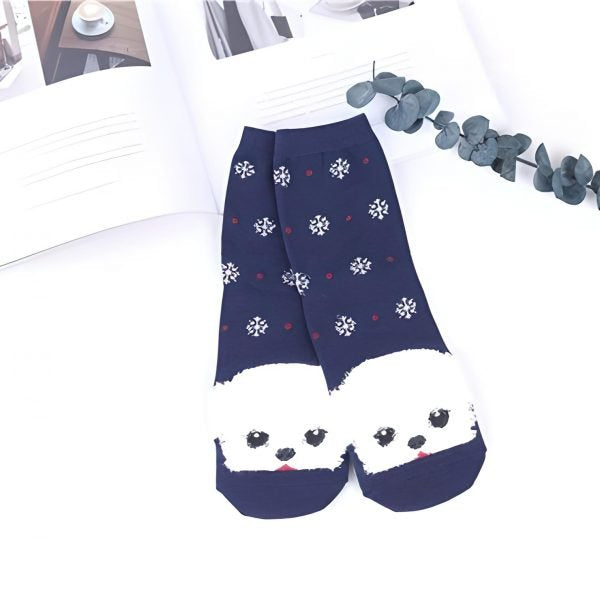 Medias Navideñas con Diseño de Perros