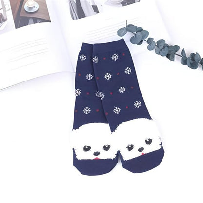 Medias Navideñas con Diseño de Perros