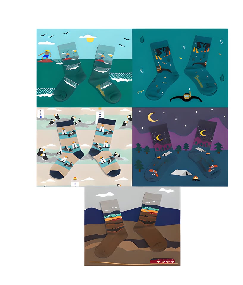 Medias con Diseño de Paisajes
