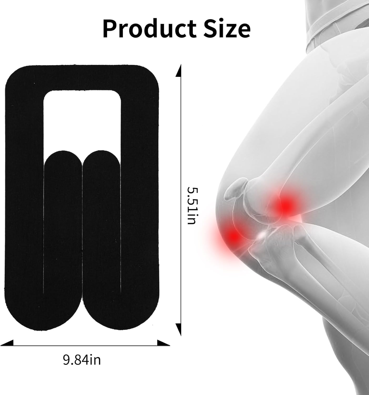 Cinta de Kinesiología Pre-cortada para la Rodilla, Rótula y Menisco
