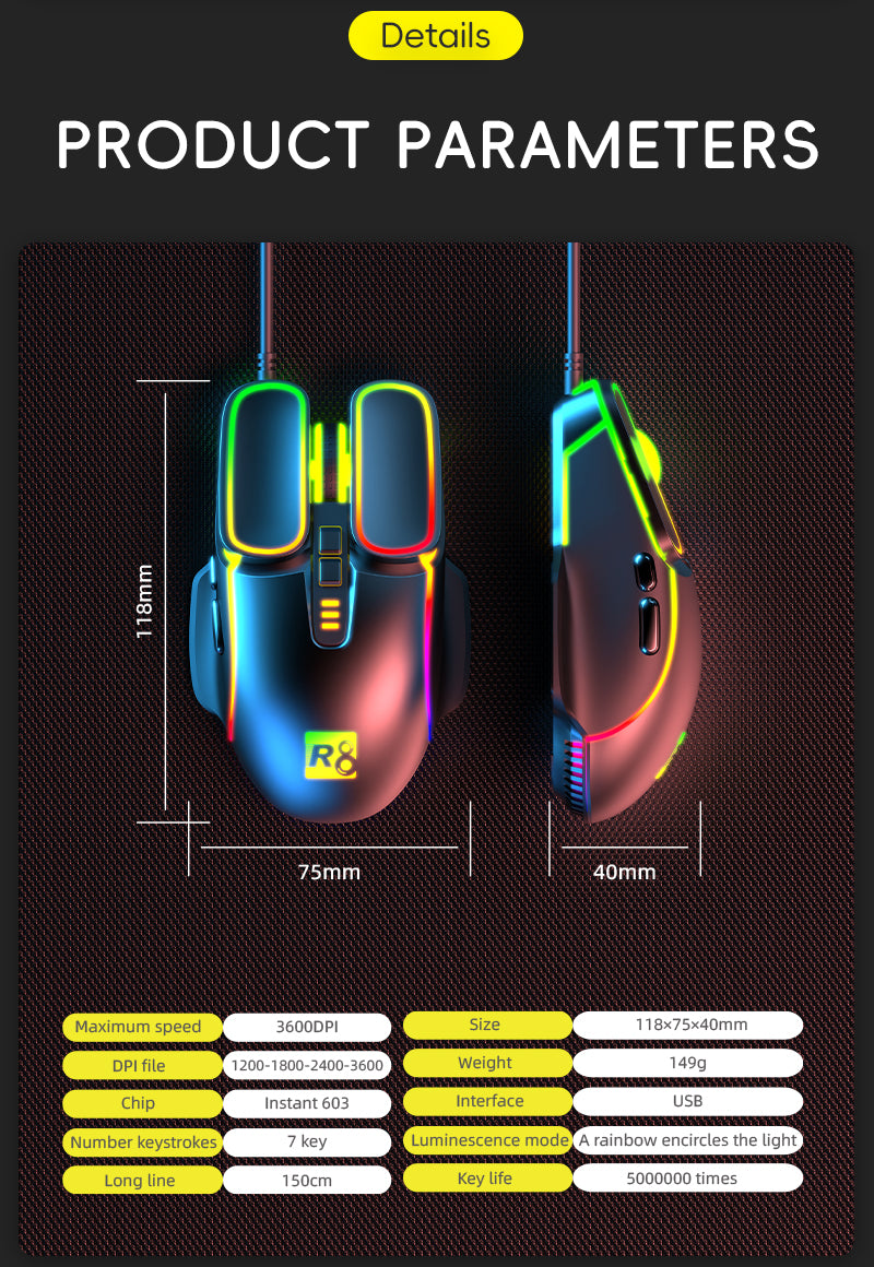 Mouse Gamer con Cable