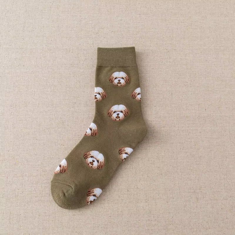 Medias Altas con Diseño de Perros