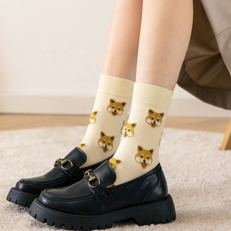 Medias Altas con Diseño de Perros