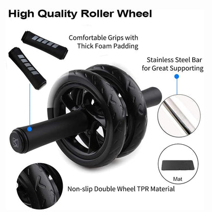 Rueda Abdominal Doble Antideslizante con Mat mini para Rodillas