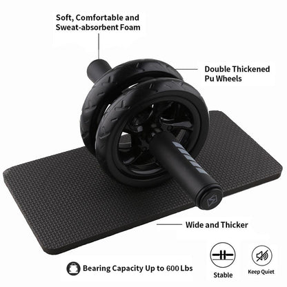 Rueda Abdominal Doble Antideslizante con Mat mini para Rodillas
